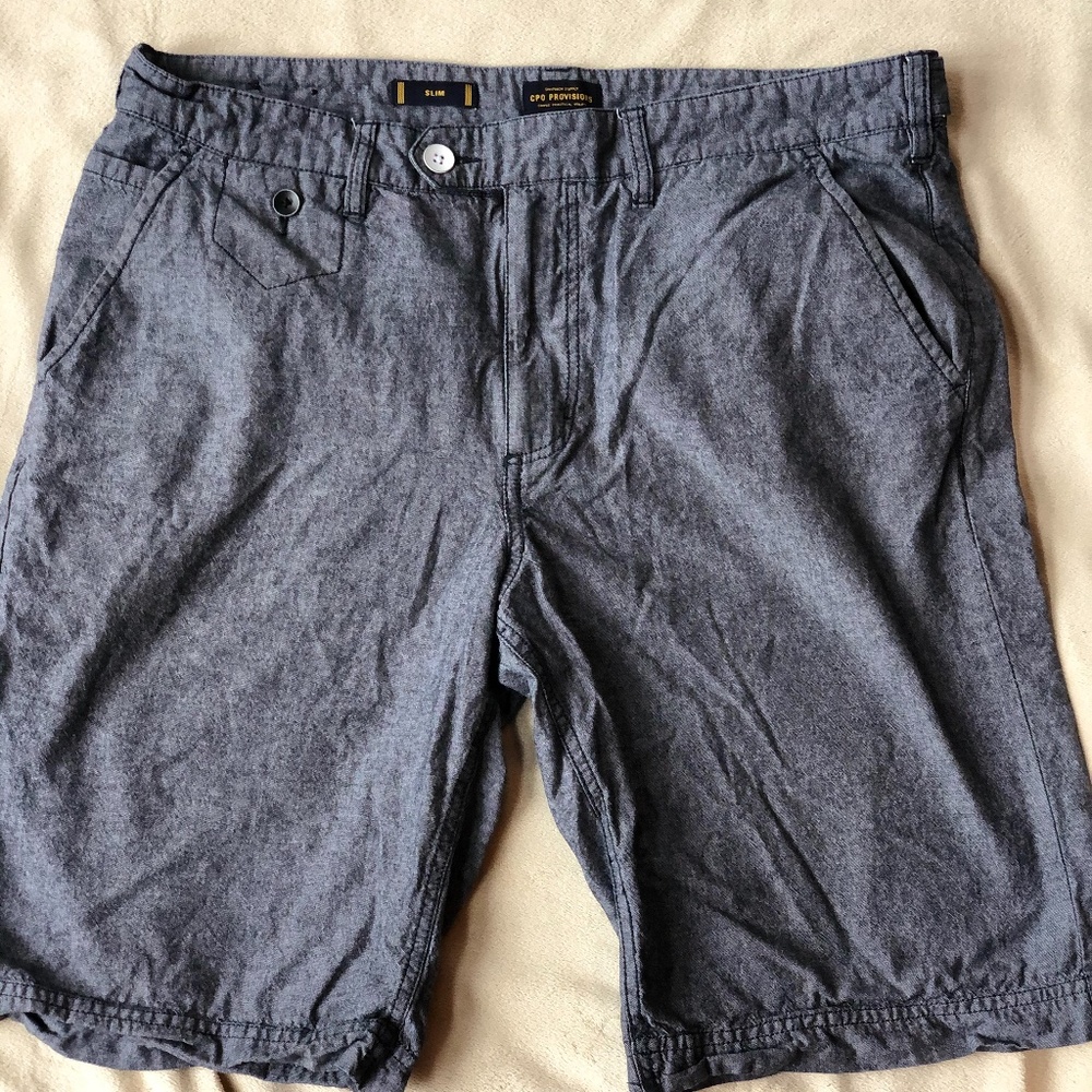 CPO Provisions Slim Grey Speckled Cotton Shorts